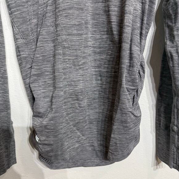 Athleta Marled Gray Speedlight Seamless Long Sleeve Top Sz M - Picture 4 of 10
